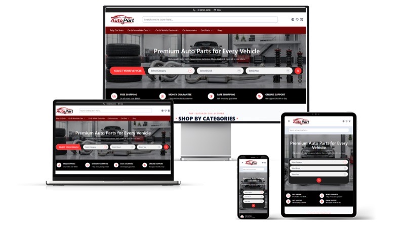 Auto Parts Hyvä theme for Magento 2 preview