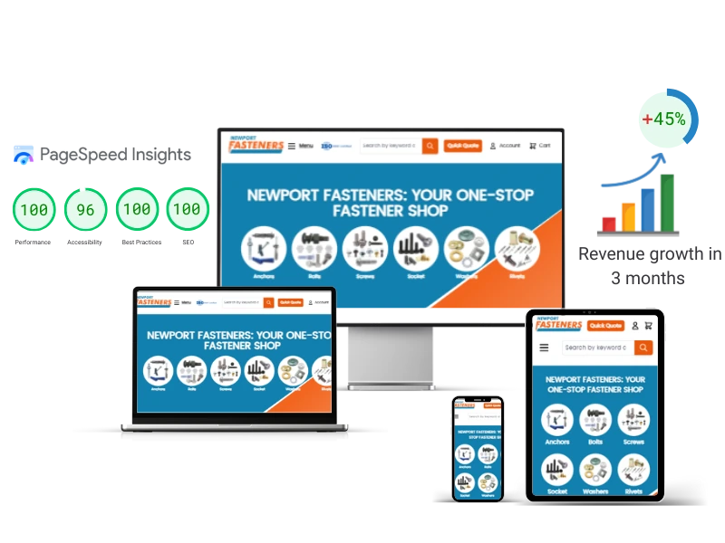 Newport Fasteners Magento 2 Store with Hyvä theme